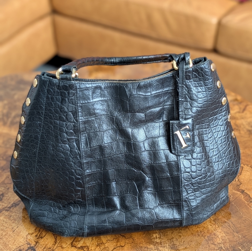Elegant Large Crocodile-Embossed Women's Bag 🖤 Convertible Tote